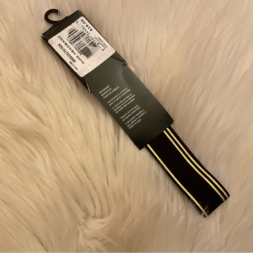 Nike Headband - NWT - Black & Gold - Picture 6 of 6